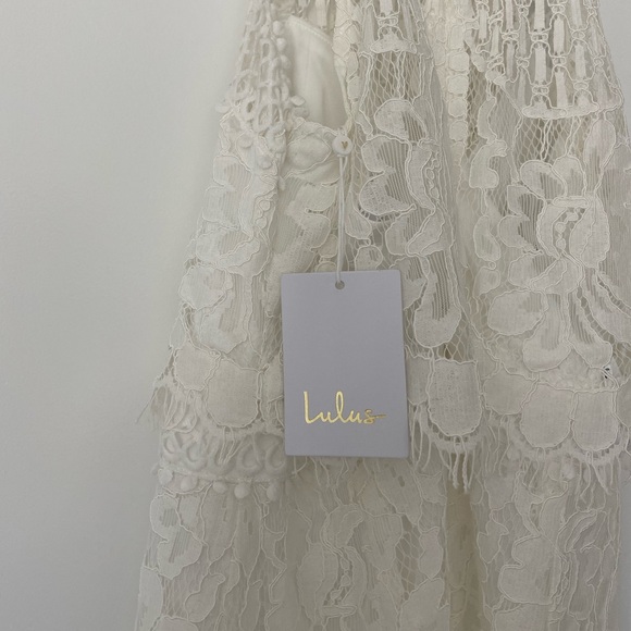 Lulus NWT Magic in the Moment White Lace Tiered Maxi Dress - Picture 3 of 9
